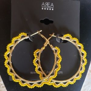 NWOT AREA Trend yellow hoop earrings